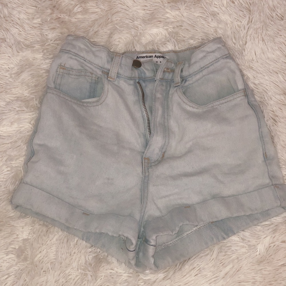 AMERICAN APPAREL HIGH WASTED JEAN SHORTS! 💙💙